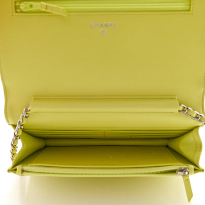 Chanel Lambskin Stitched Pop Stitches Wallet On Chain WOC Yellow 8 of 11