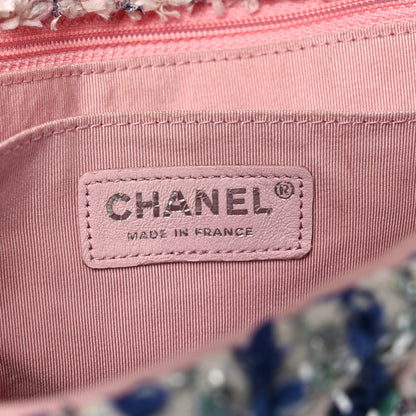 Chanel Glittered Tweed Quilted Medium Flap Blue Multicolor 6 of 11