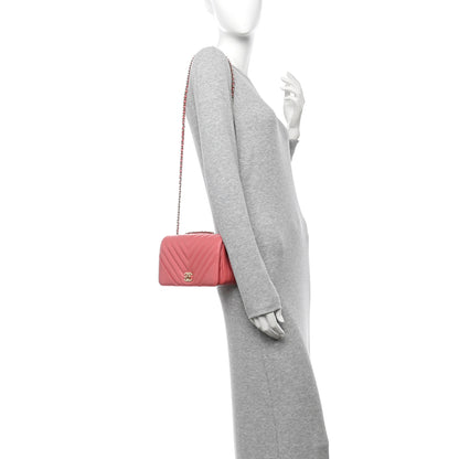 Chanel Calfskin Chevron Quilted Mini Statement Flap Pink 2 of 10