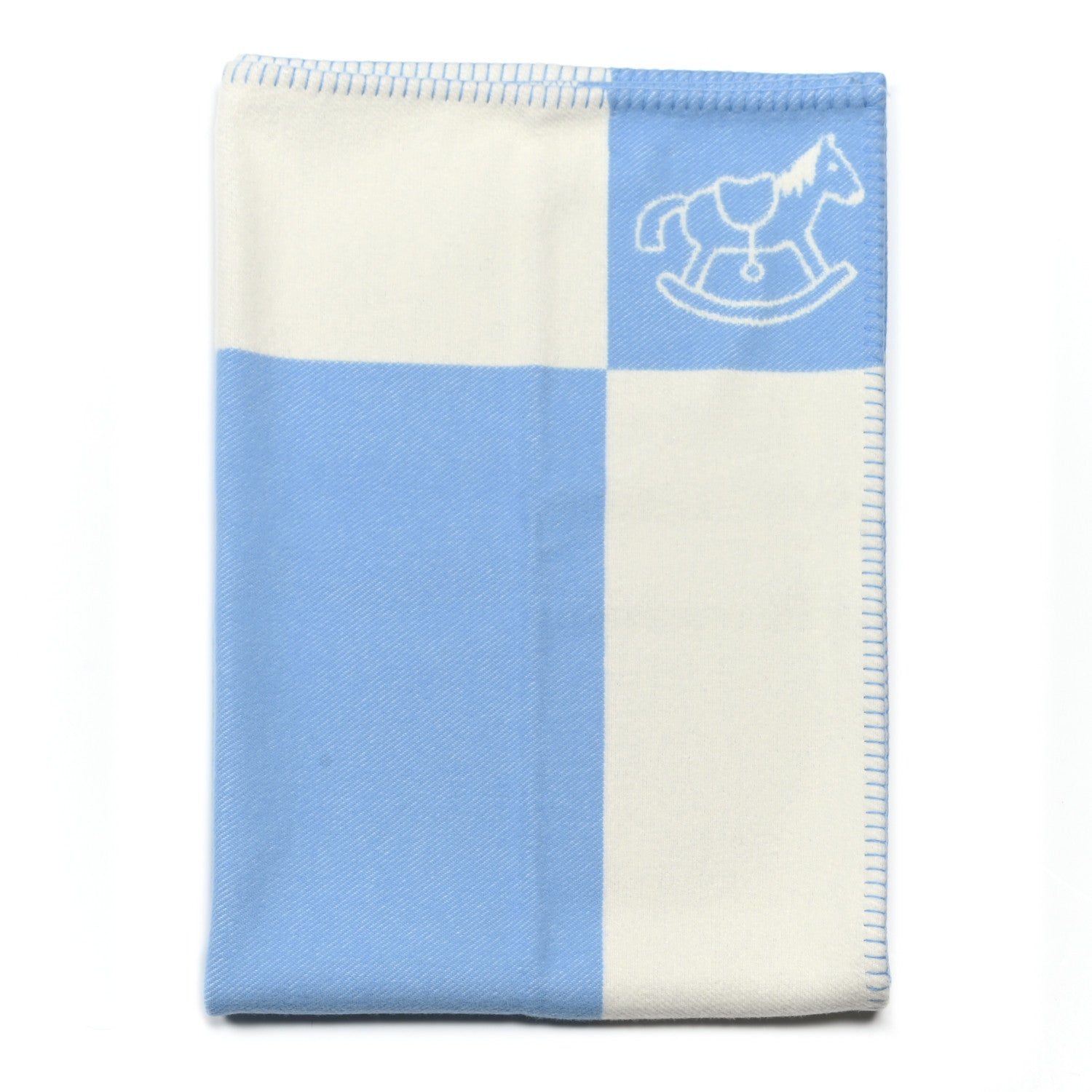 Hermes Wool Cashmere Adada Avalon Baby Blanket Blue Glacier 1 of 4