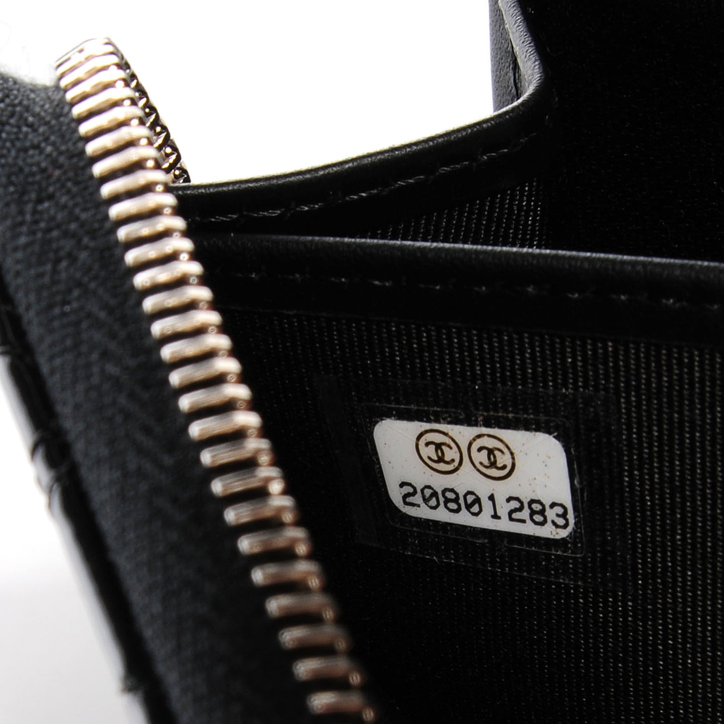 Patent Quilted Large Gusset Zip Around Wallet Black
