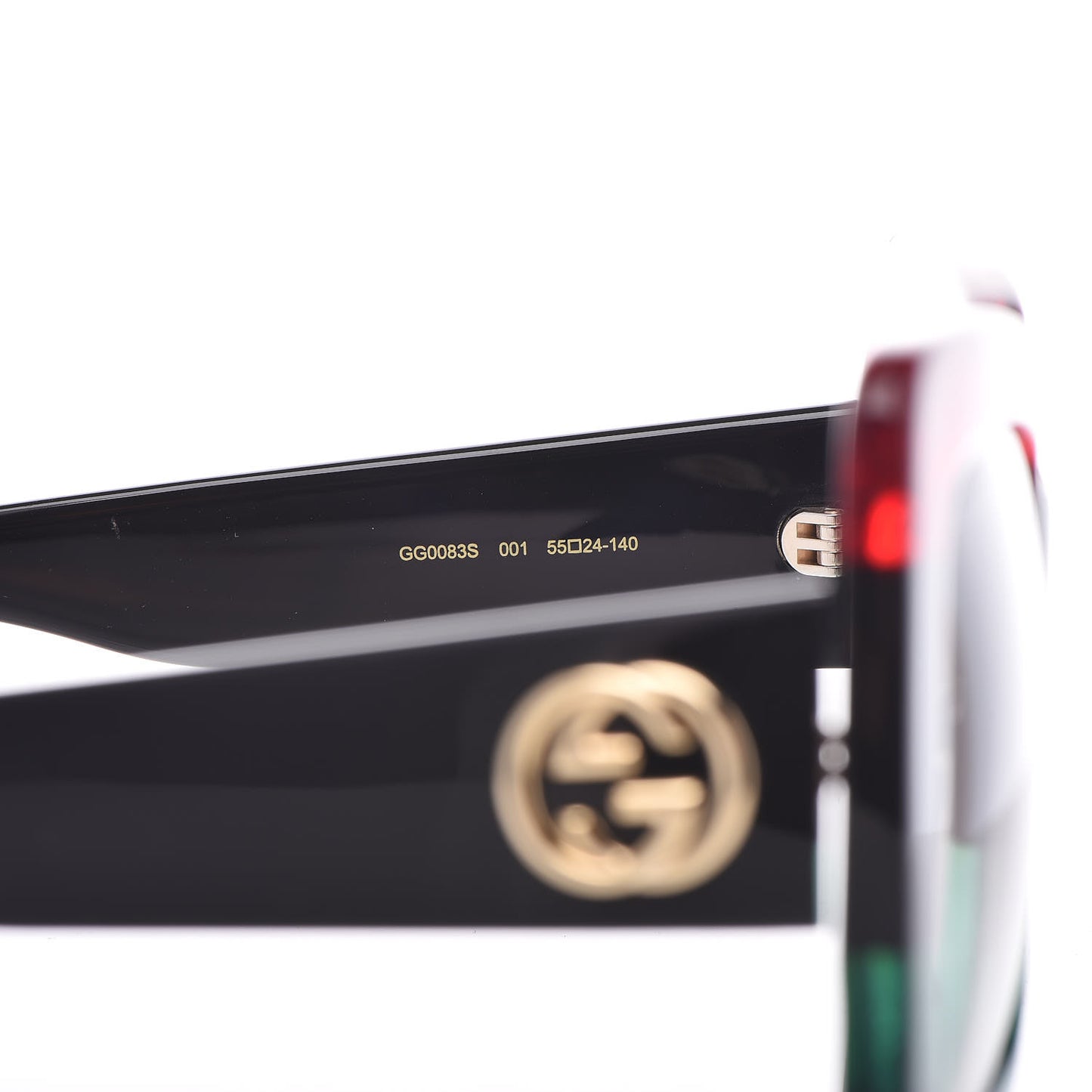 Square Frame GG0083S Sunglasses Glitter Red Black Green