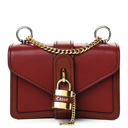 Chloe Shiny Goatskin Calfskin Mini Aby Chain Shoulder Bag Sepia Brown 1 of 8