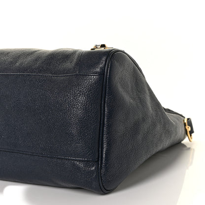 Balenciaga Chevre Gold Metallic Edge Hardware Velo Bleu Nuit Dark Sea 7 of 7