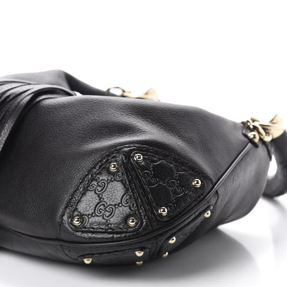 Gucci Calfskin Medium Indy Top Handle Hobo Black 7 of 10