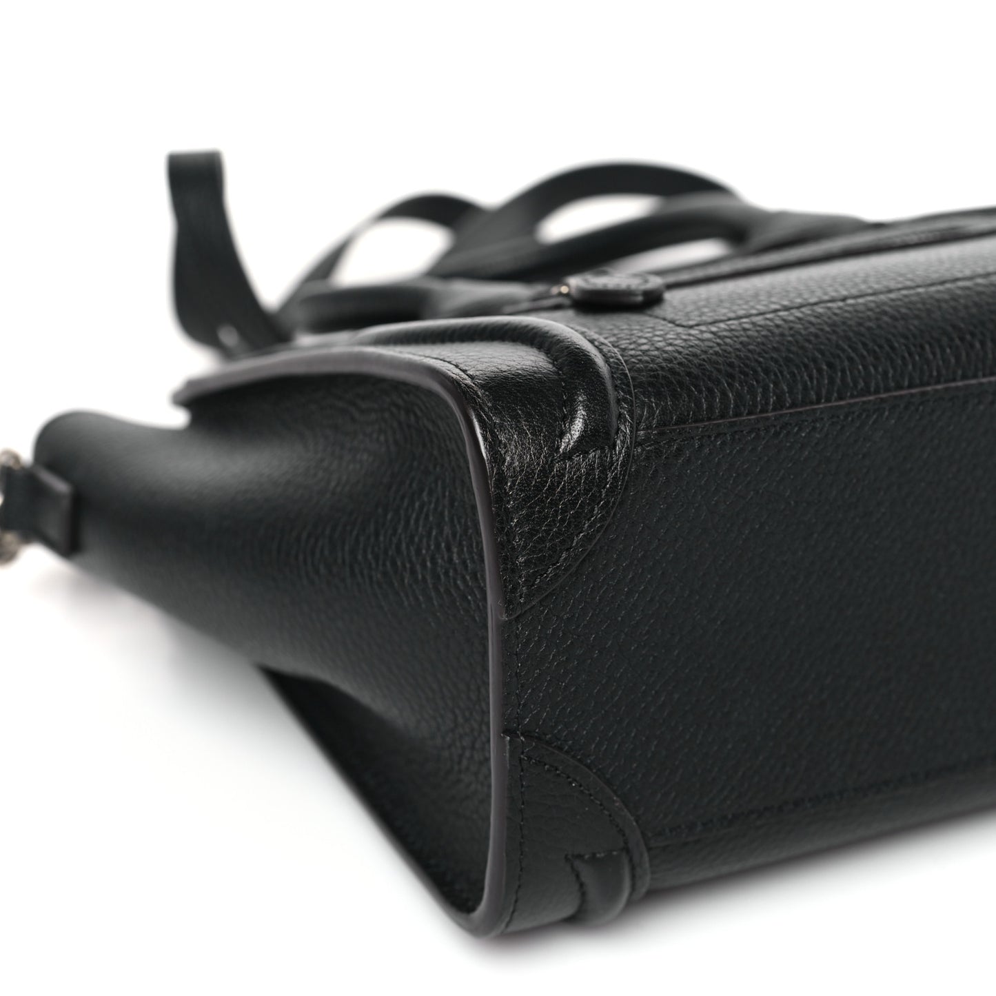 Drummed Calfskin Nano Luggage Black