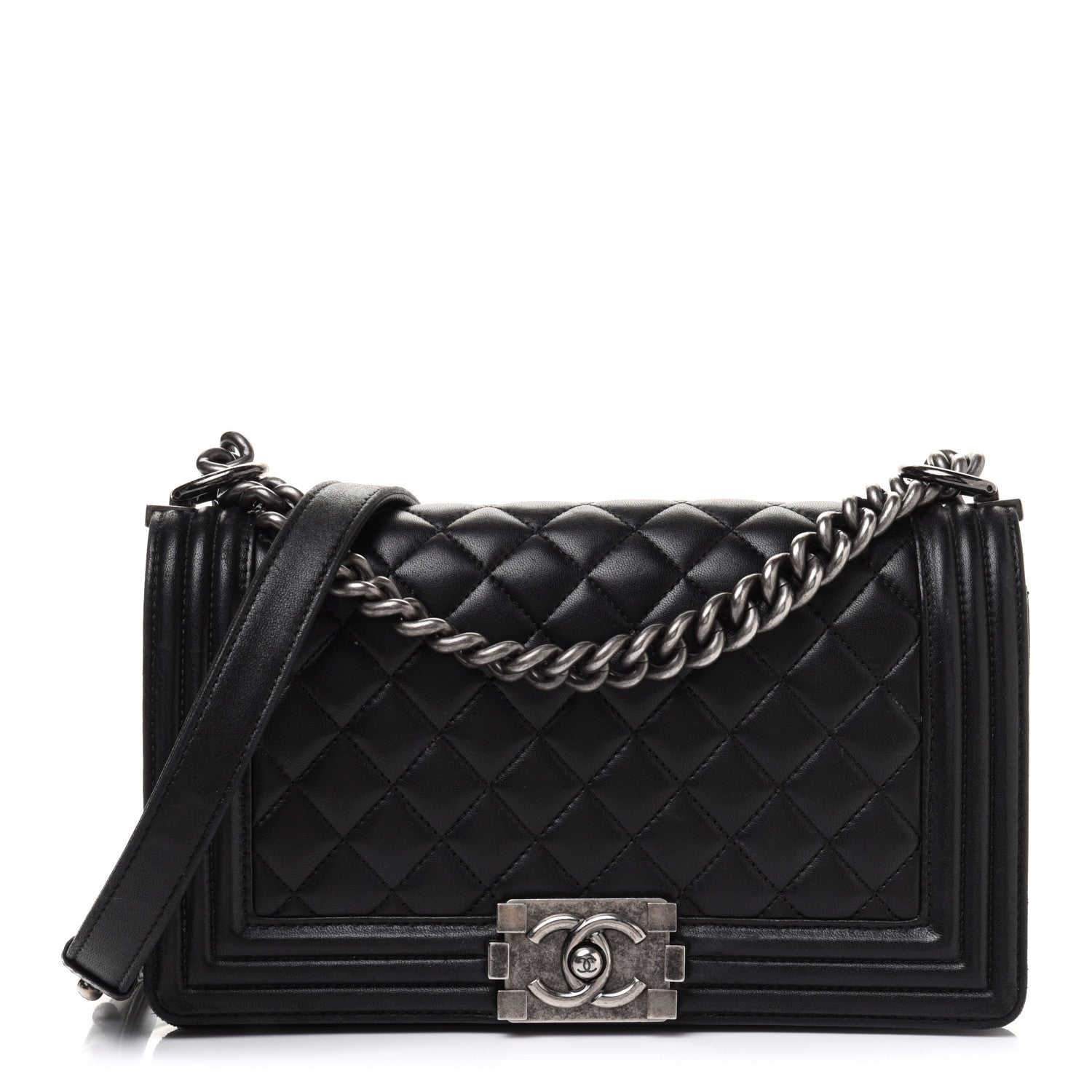 Chanel Calfskin Quilted Medium Boy Flap Black 1 of 17