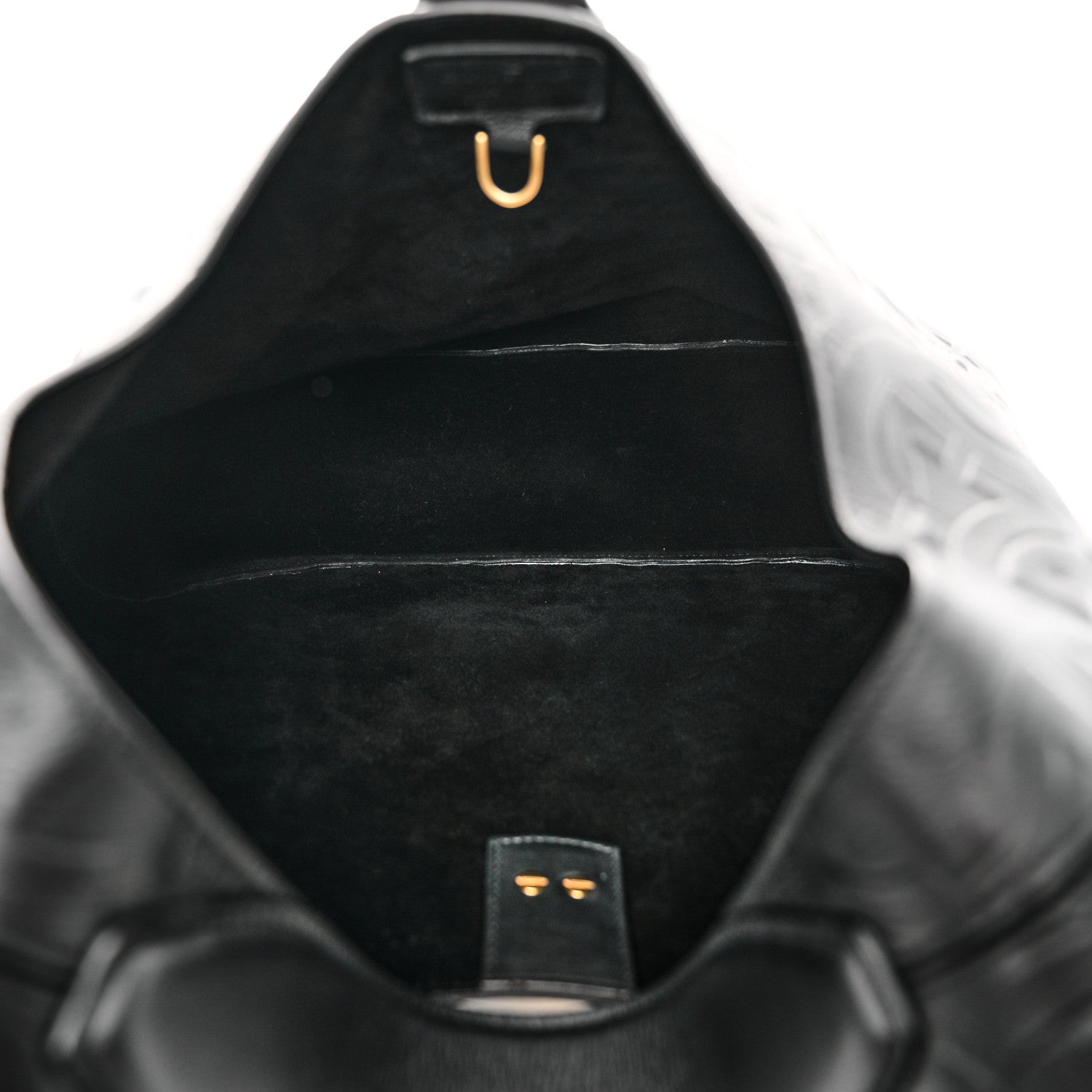 Salvatore Ferragamo SALVATORE FERRAGAMO Calfskin Embossed Gancini Margot Hobo Black 6 of 10