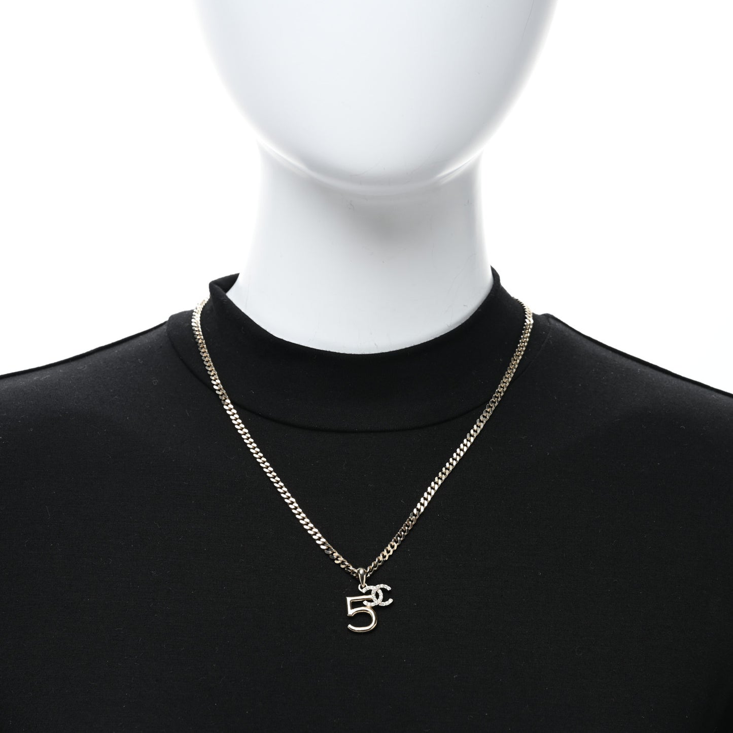 Crystal CC No.5 Necklace Gold