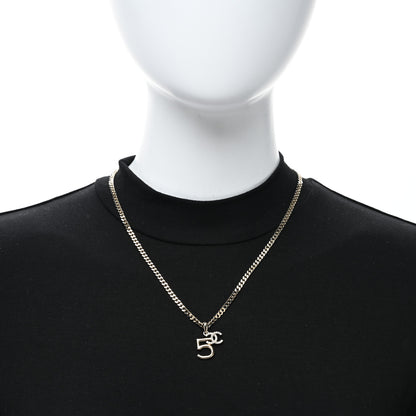 Chanel Crystal CC No.5 Necklace Gold 3 of 4