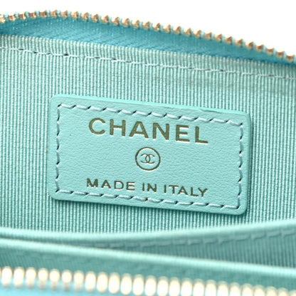 Chanel Caviar Quilted Zip Coin Purse Light Blue 6 of 7