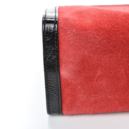 Gucci Suede Patent Web Small Ophidia Chain Shoulder Bag Hibiscus Red Black 13 of 14