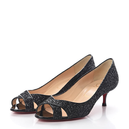 Christian Louboutin Glitter Nappa Croisette 45 Pumps 37 Black 3 of 7
