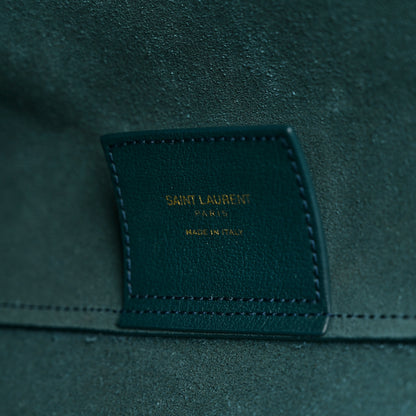 Saint Laurent Calfskin Large Shopping Tote Deep Turquoise 7 of 10