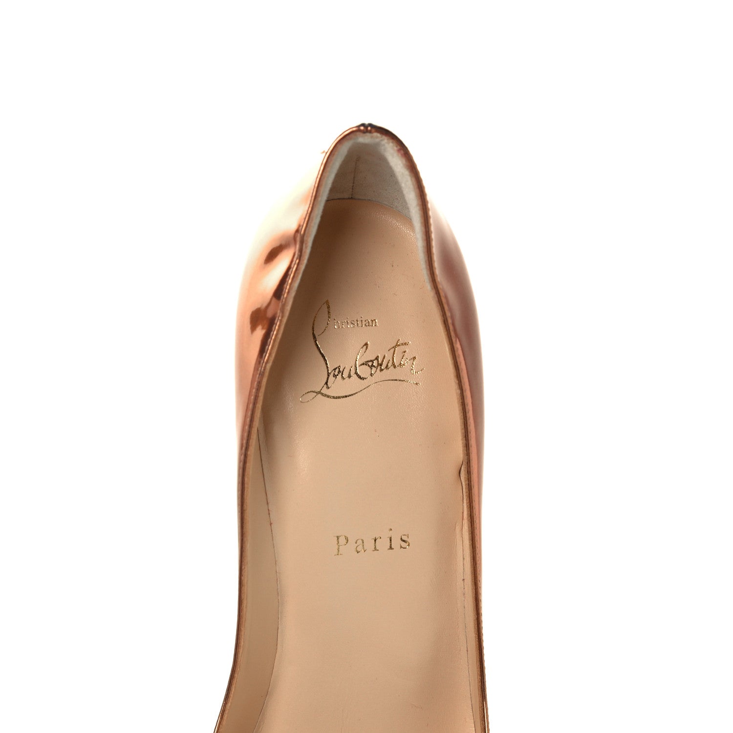 Christian Louboutin Metallic Patent Breche 100 Pumps 39 Cappuccino 9 of 10