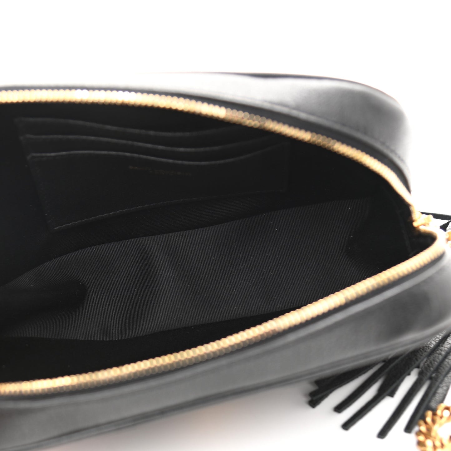 Calfskin Suede Matelasse Monogram Mini Lou Camera Bag Black