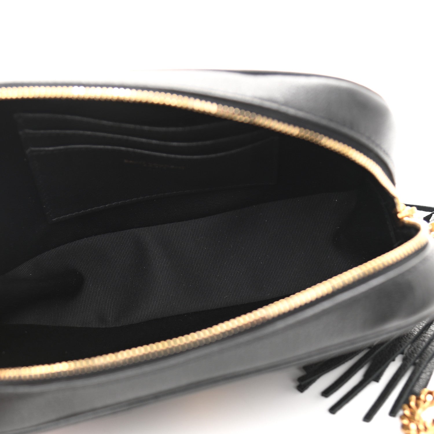 Saint Laurent Calfskin Suede Matelasse Monogram Mini Lou Camera Bag Black 5 of 11