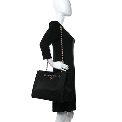 Prada Tessuto Nylon Chain Tote Black 2 of 11
