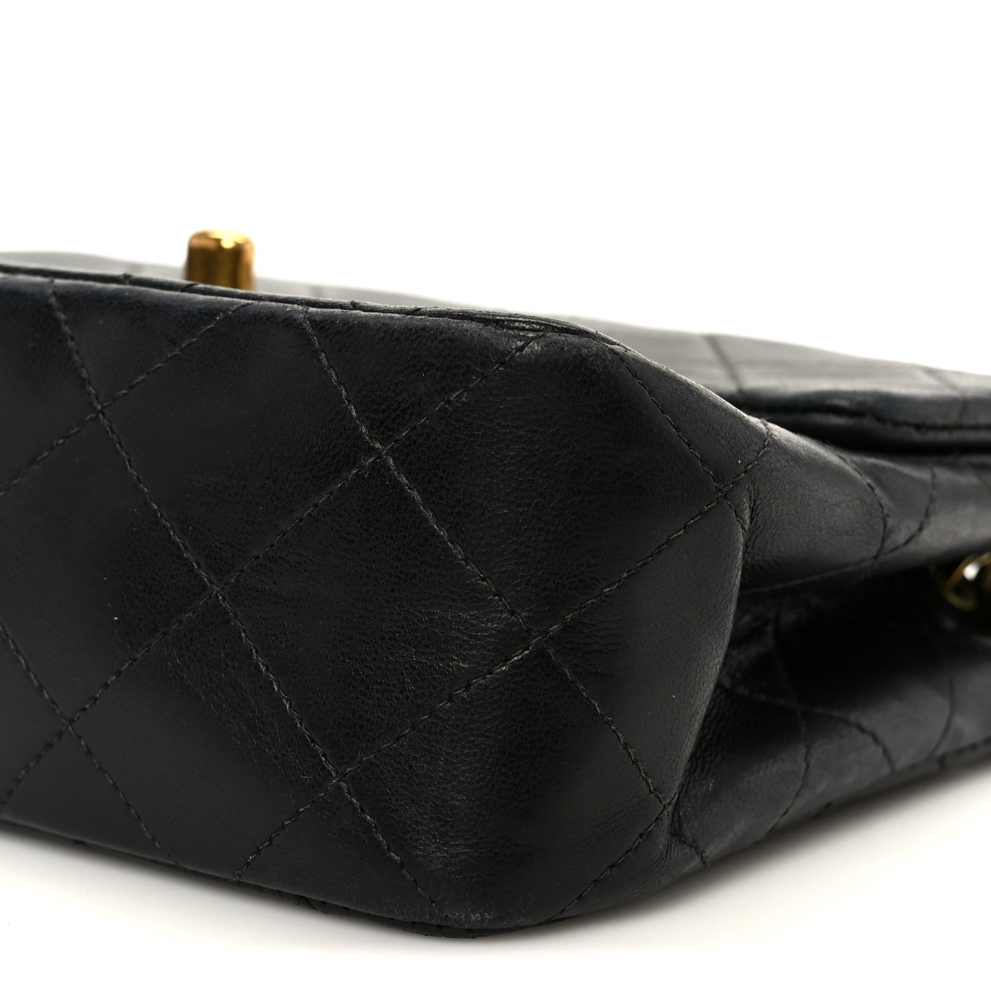 Lambskin Quilted Mini Square Flap Black
