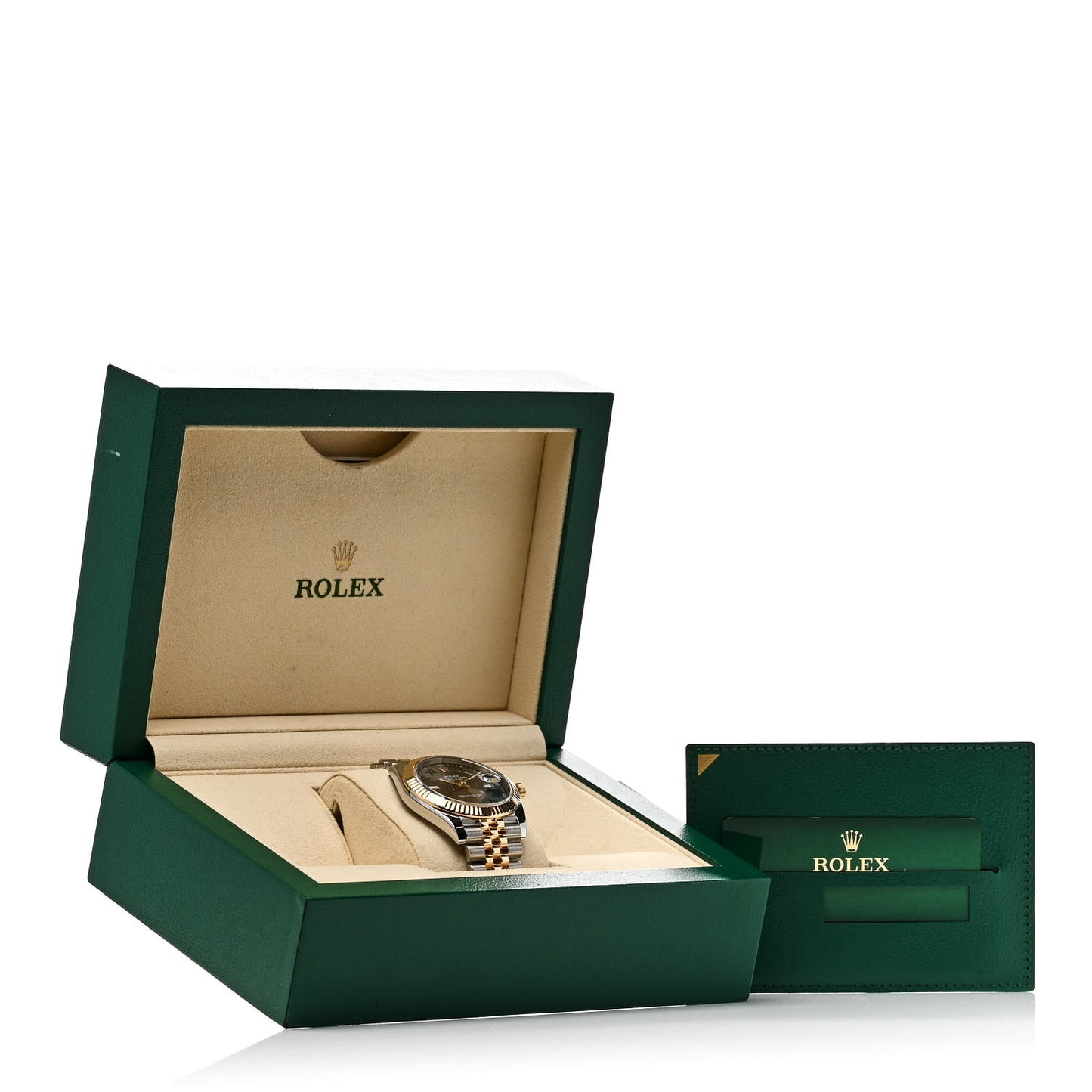 Stainless Steel 18K Yellow Gold 41mm Oyster Perpetual Wimbledon Datejust Watch Slate 126333