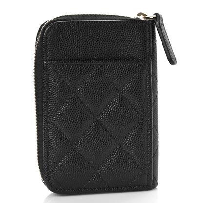 Chanel Caviar Quilted Zip Card Holder Black 3 of 10