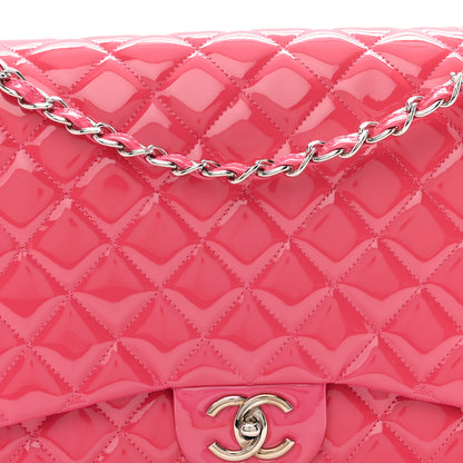 Chanel Patent Maxi Quilted Double Flap Fuchsia 9 of 12