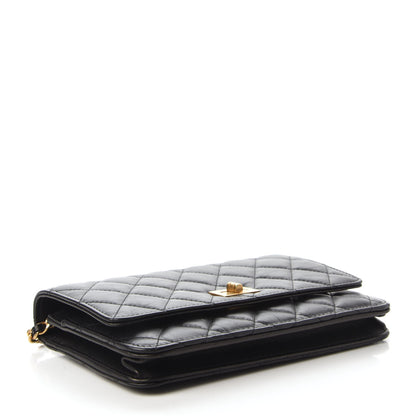 Chanel Aged Calfskin Quilted Reissue Wallet On Chain WOC Black 4 of 12