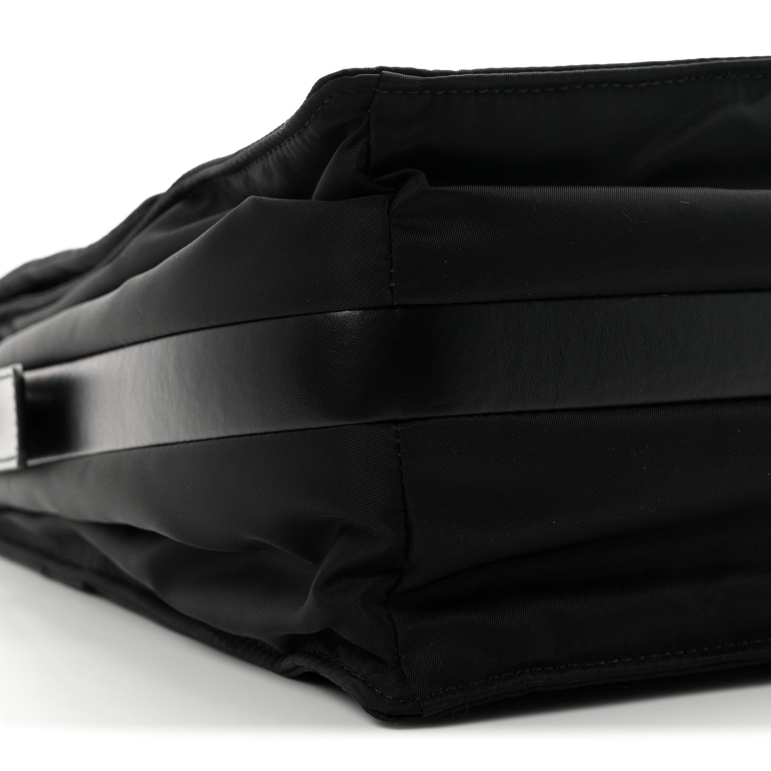 Prada Re-Nylon Vitello Padded Large Traveler Flap Shoulder Bag Black 8 of 10