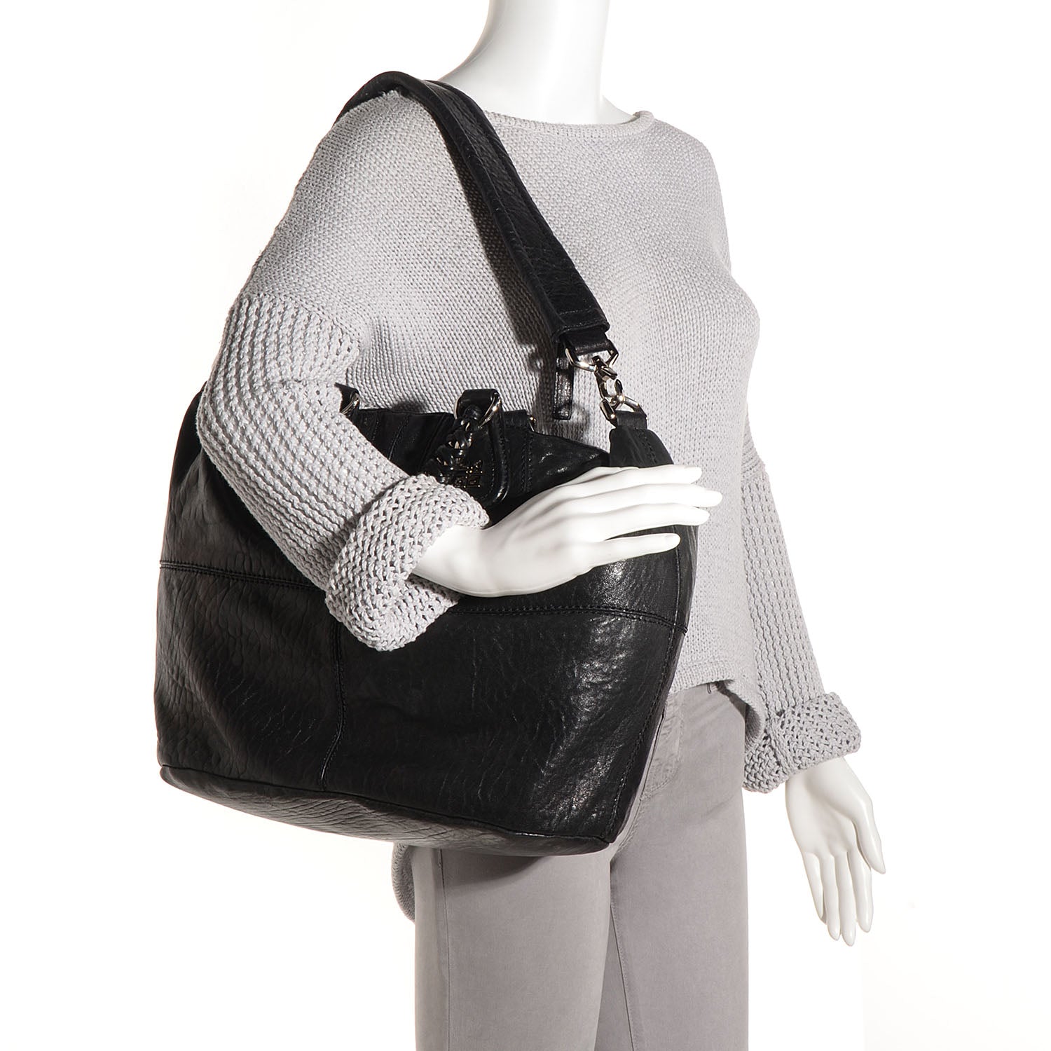 Givenchy Wrinkled Lambskin Large Chain Wrap Nightingale Black 2 of 10