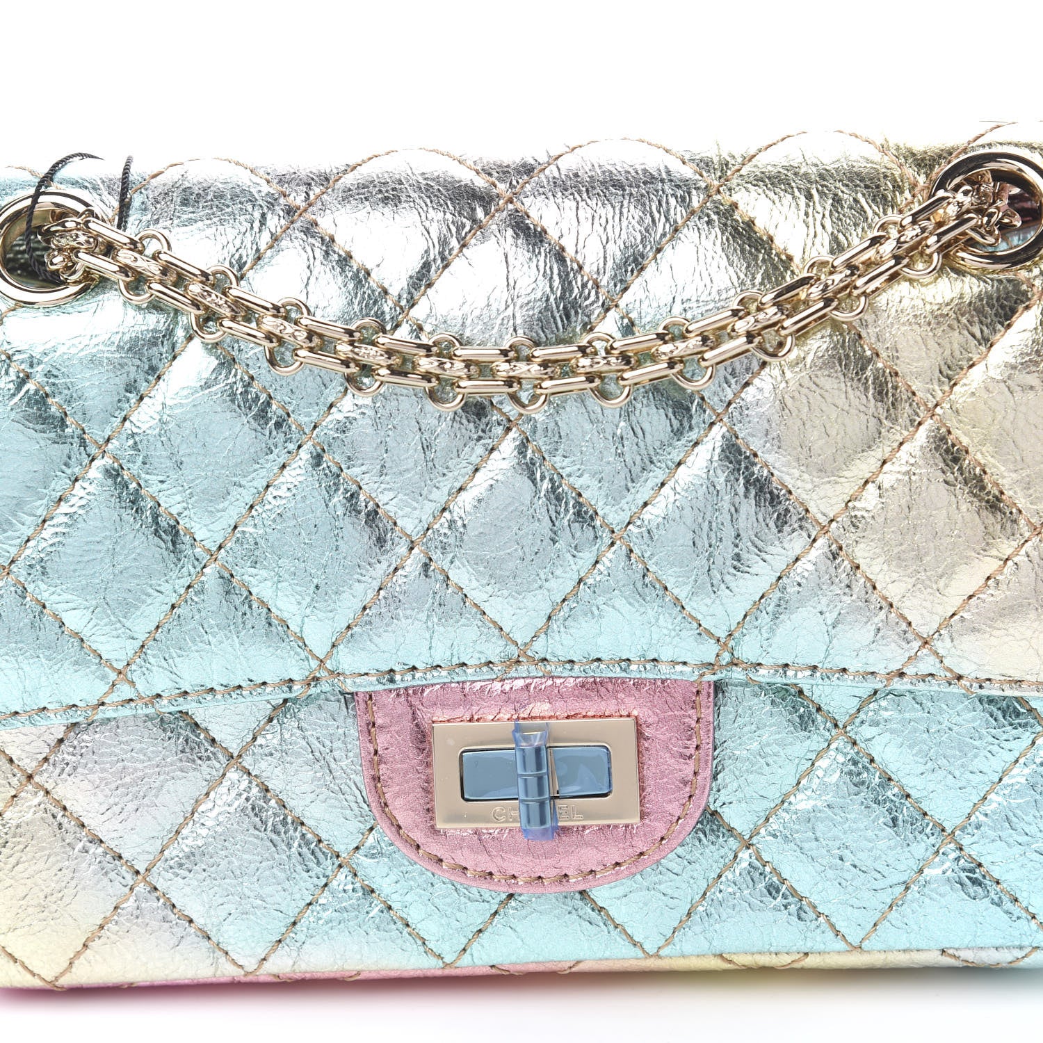 Chanel Metallic Goatskin Quilted Mini 2.55 Reissue Flap Multicolor 10 of 11