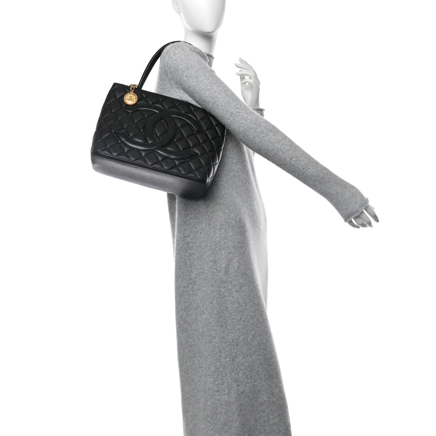 Chanel Caviar Quilted Medallion Tote Black 2 of 10