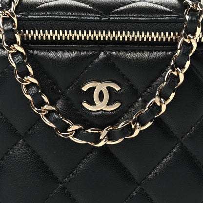 Chanel Lambskin Quilted Mini Vanity Case With Chain Black 8 of 11