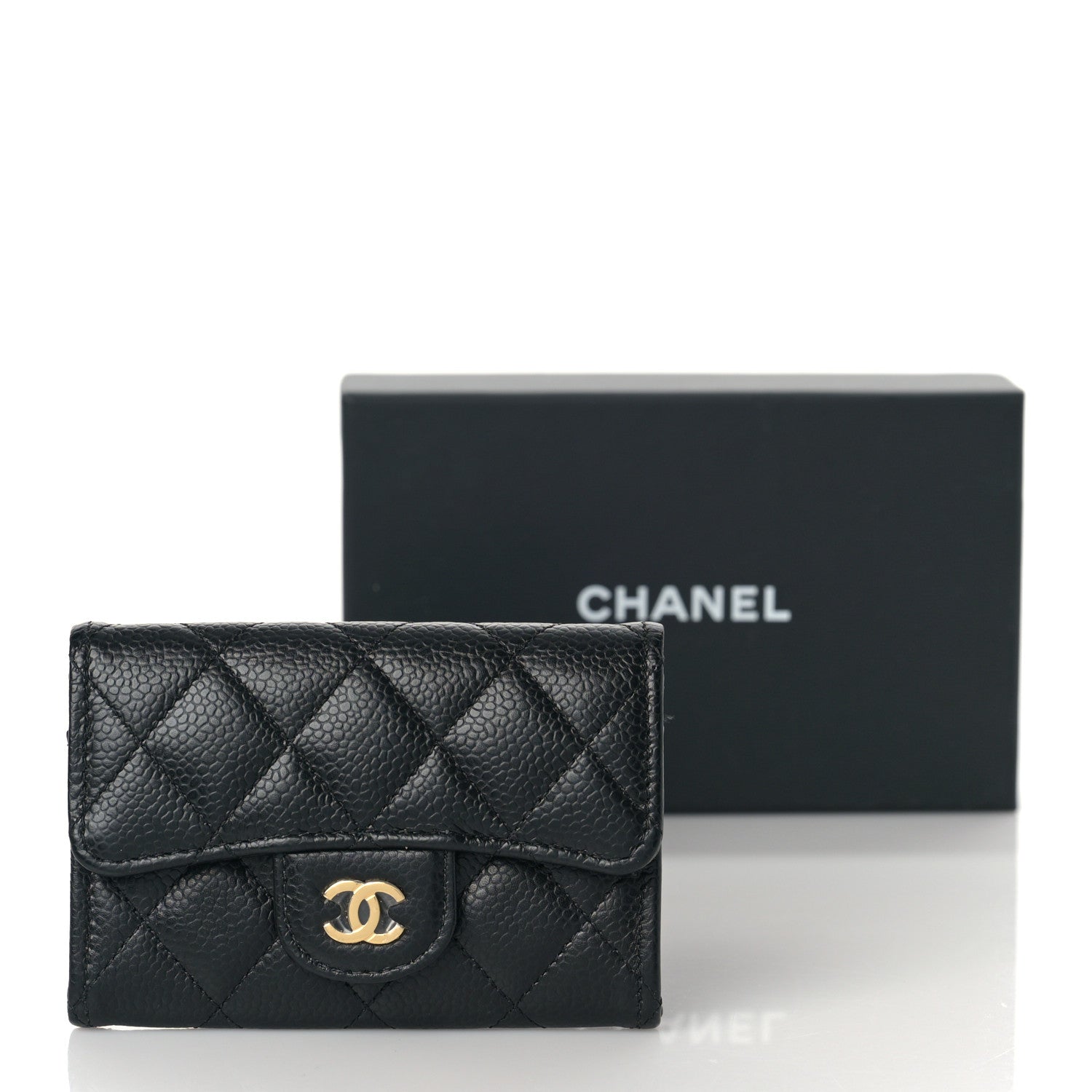 Chanel Caviar Quilted Flap Card Holder Wallet Black 11 of 11
