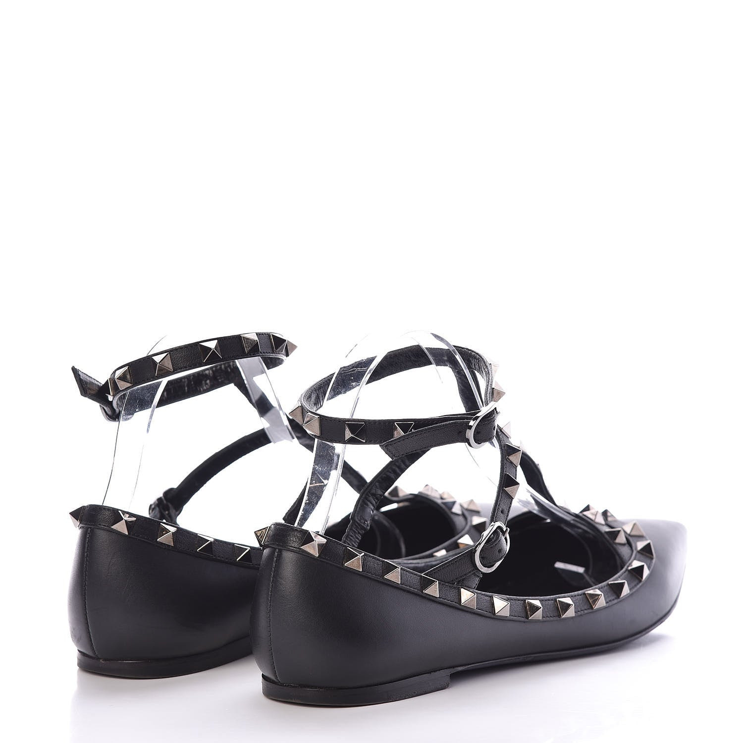 Valentino Garavani Nappa Rockstud Cage Ballerina Flats 38 Black 4 of 7