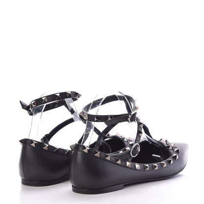 Valentino Garavani Nappa Rockstud Cage Ballerina Flats 38 Black 4 of 7