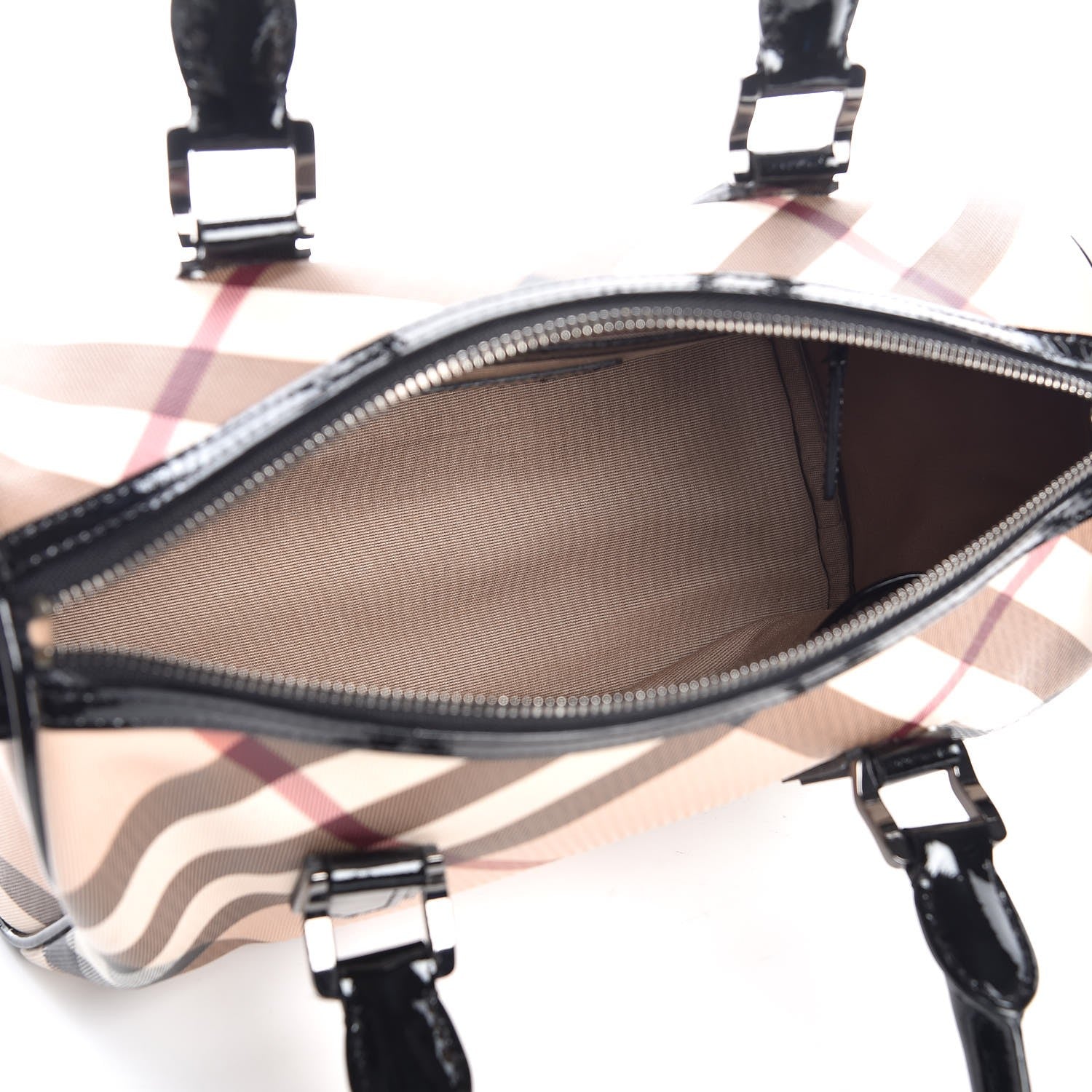 Burberry Supernova Check Patent Small Chester Bowling Bag 5 of 10
