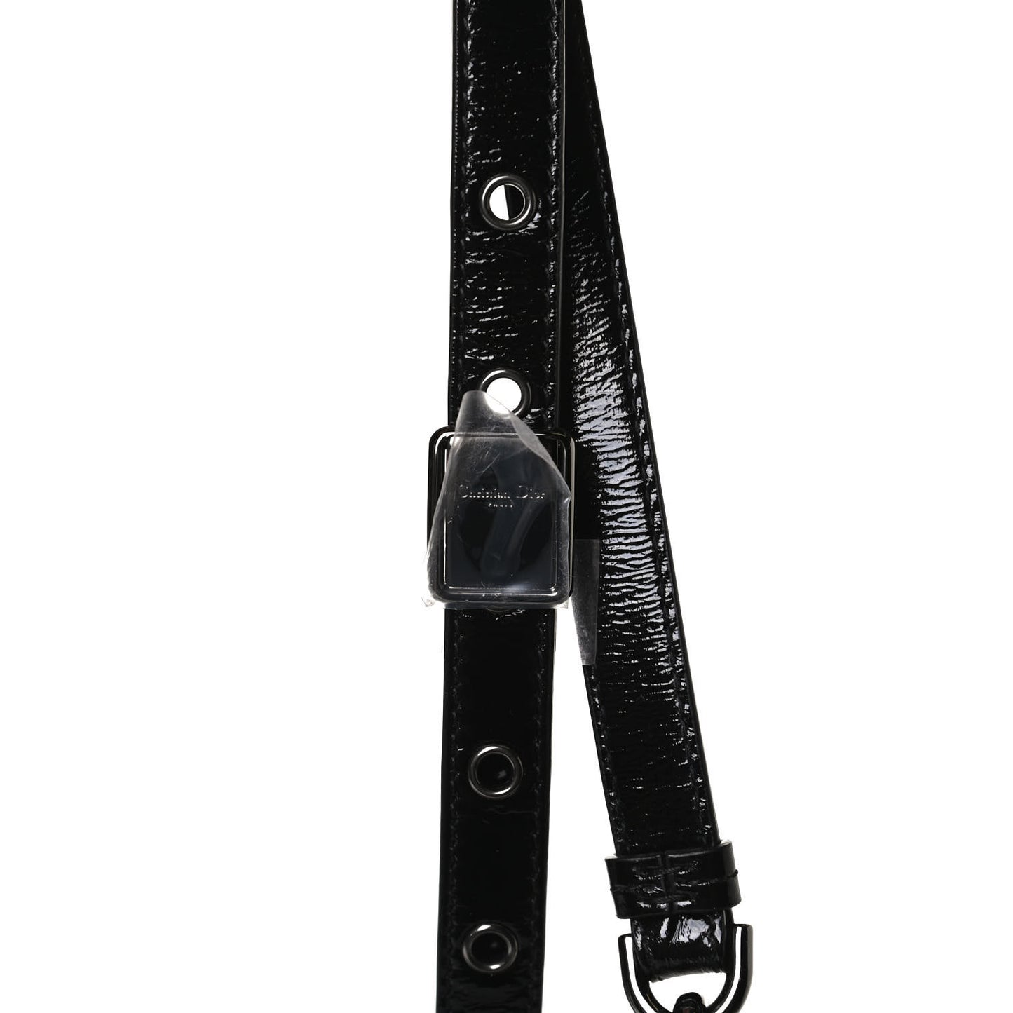 Crinkled Patent Lambskin Cannage Medium Caro Bag Black