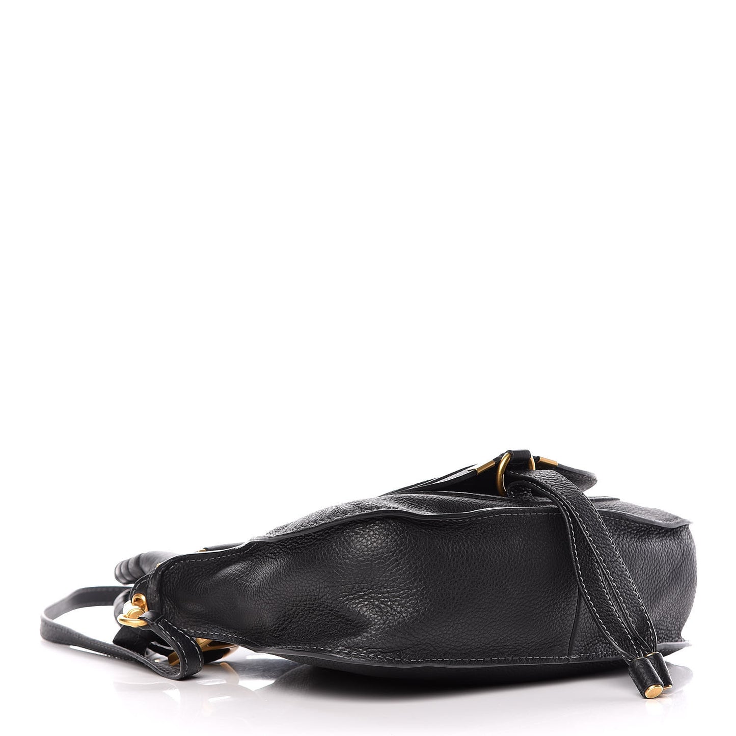 Calfskin Small Marcie Satchel Black