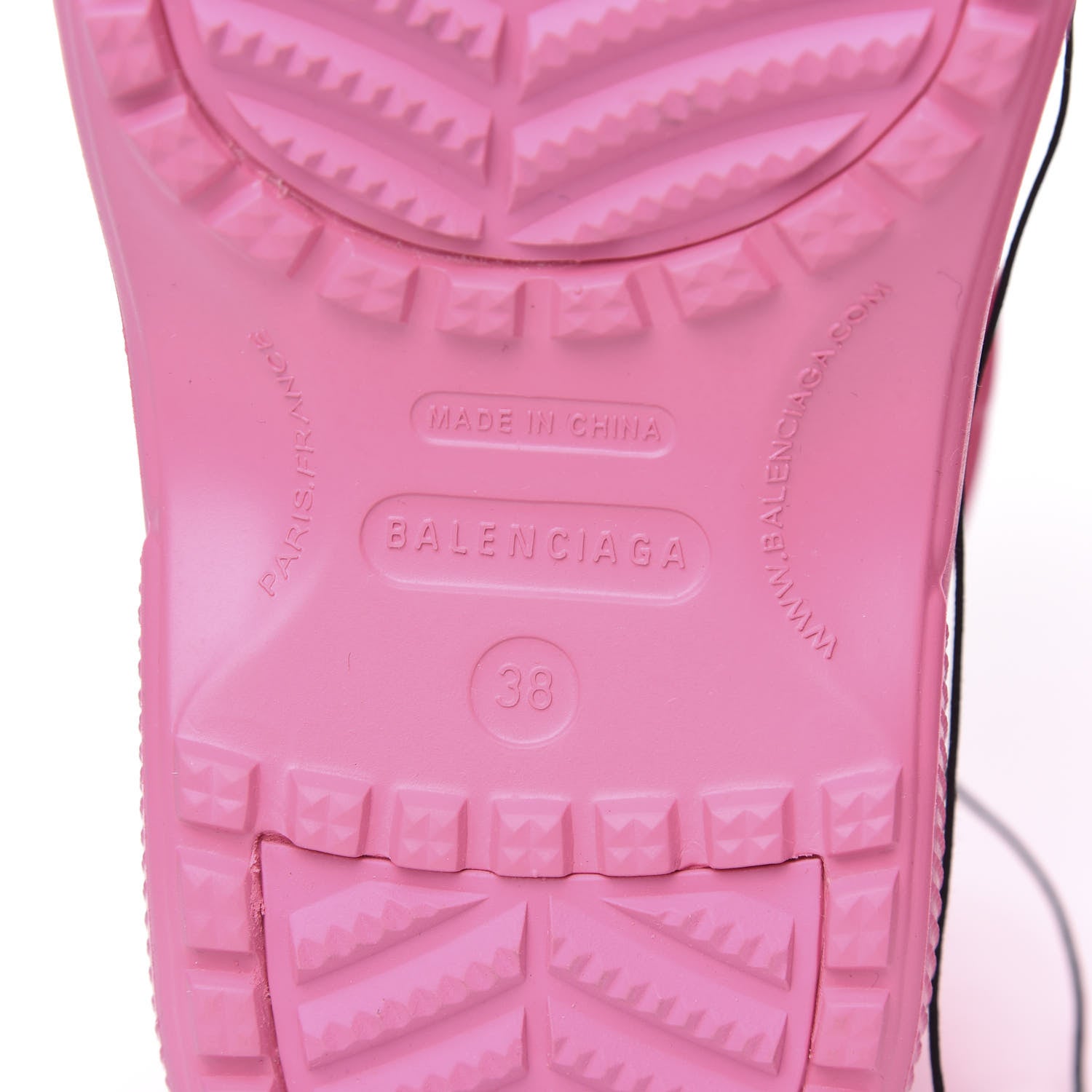 Balenciaga X CROCS Rubber Textured Womens Platform Sandals 38 Rose Bonbon 7 of 8