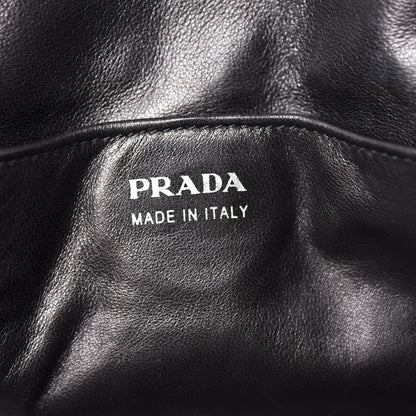 Prada Tessuto Nylon Calfskin Grommet Tote Black 8 of 12