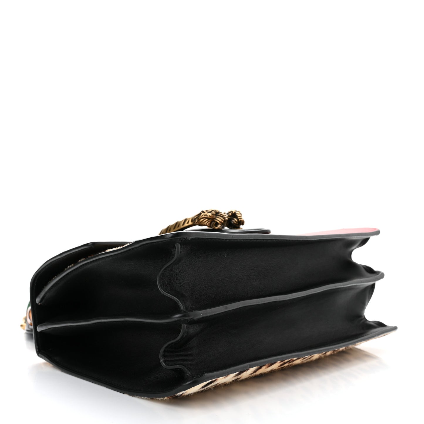 Calf Hair Calfskin Bamboo Web Leopard Print Medium Dionysus Top Handle Bag Natural Blue Agata Hibiscus Red