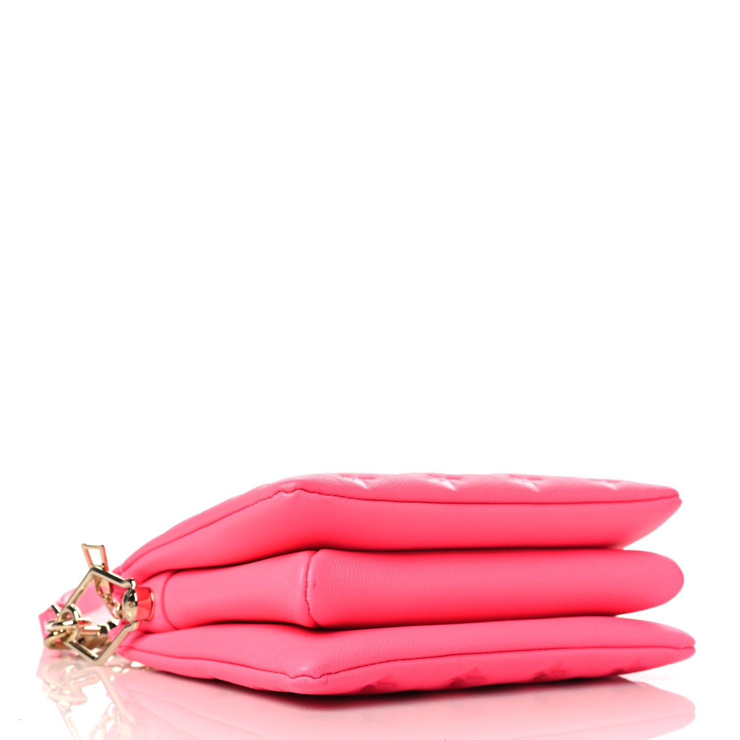 Louis Vuitton Calfskin Embossed Monogram Coussin BB Rose Fluo 4 of 9