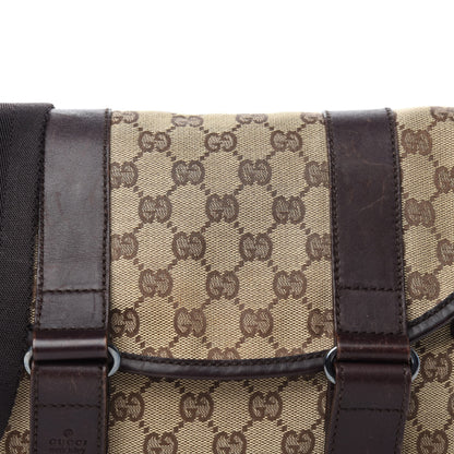 Gucci Monogram Small Double Buckle Flap Messenger Bag Beige Dark Brown 13 of 13