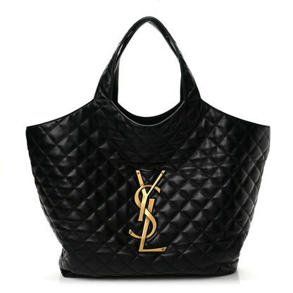 Saint Laurent Lambskin Quilted Maxi Icare Shopping Tote Black 1 of 15