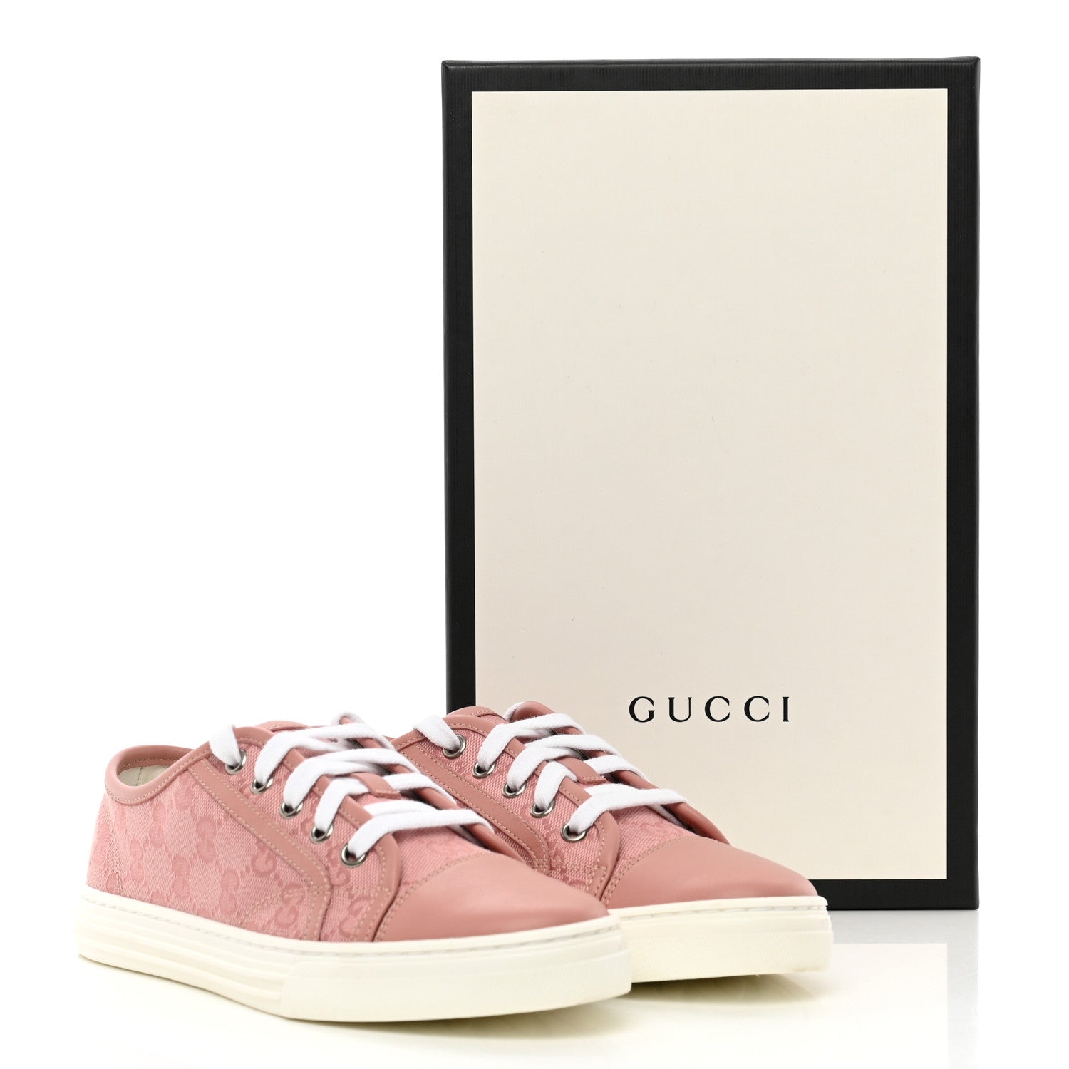 Gucci GG Monogram Calfskin Womens Low Top Sneakers 37 Pink Soft Pink 14 of 14