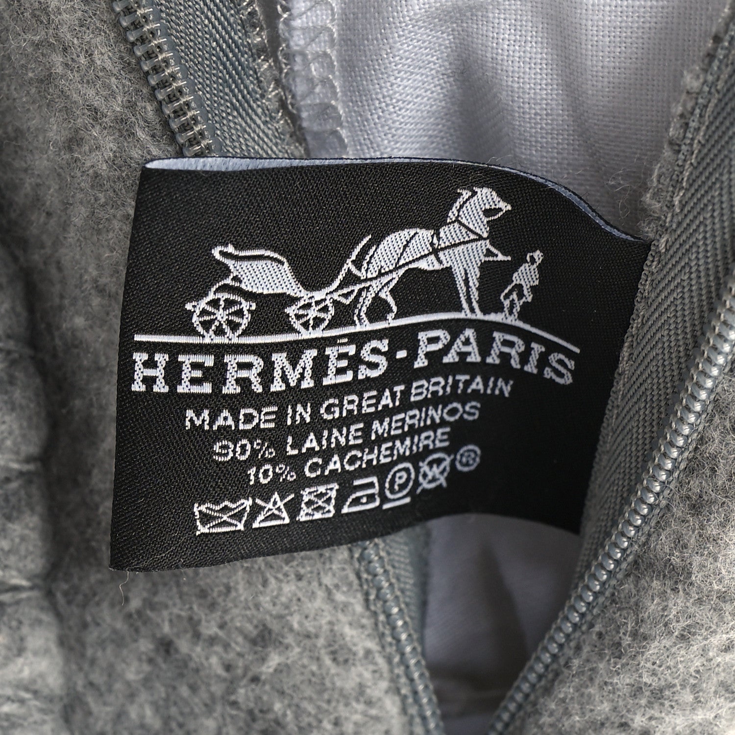 Hermes Wool Cashmere Avalon III Pillow PM Ecru Gris Clair 3 of 5