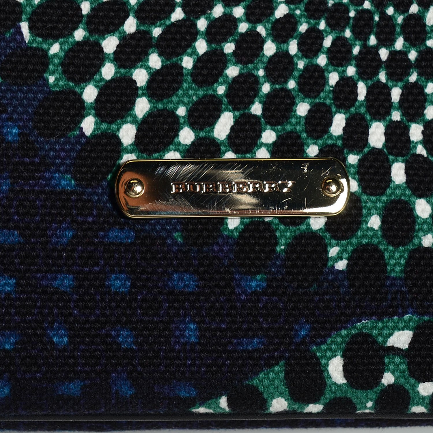 Burberry Summer Sun Canvas Medium Havenmore Tote Dark Peacock 9 of 9