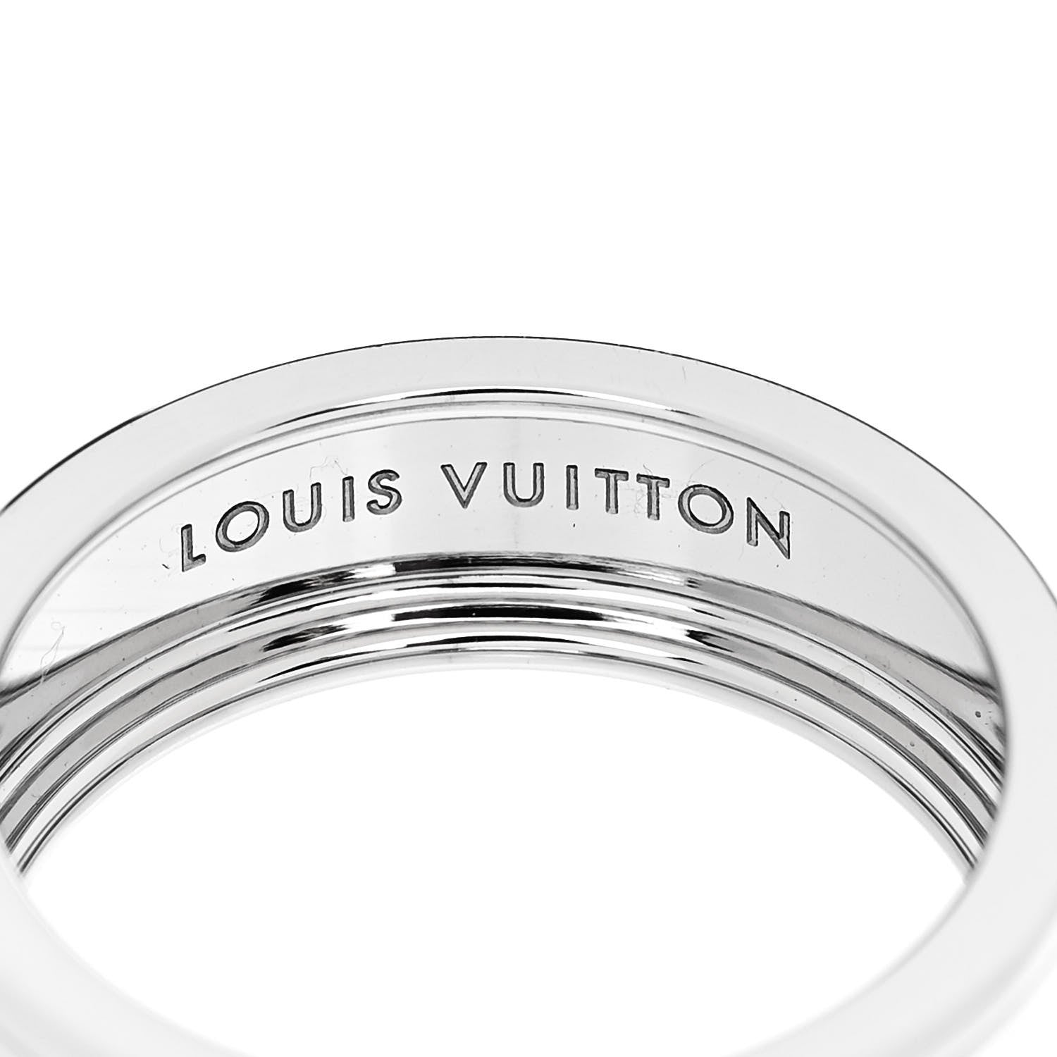 Louis Vuitton 18K White Gold Les Gaston Ring 63 10.5 4 of 5