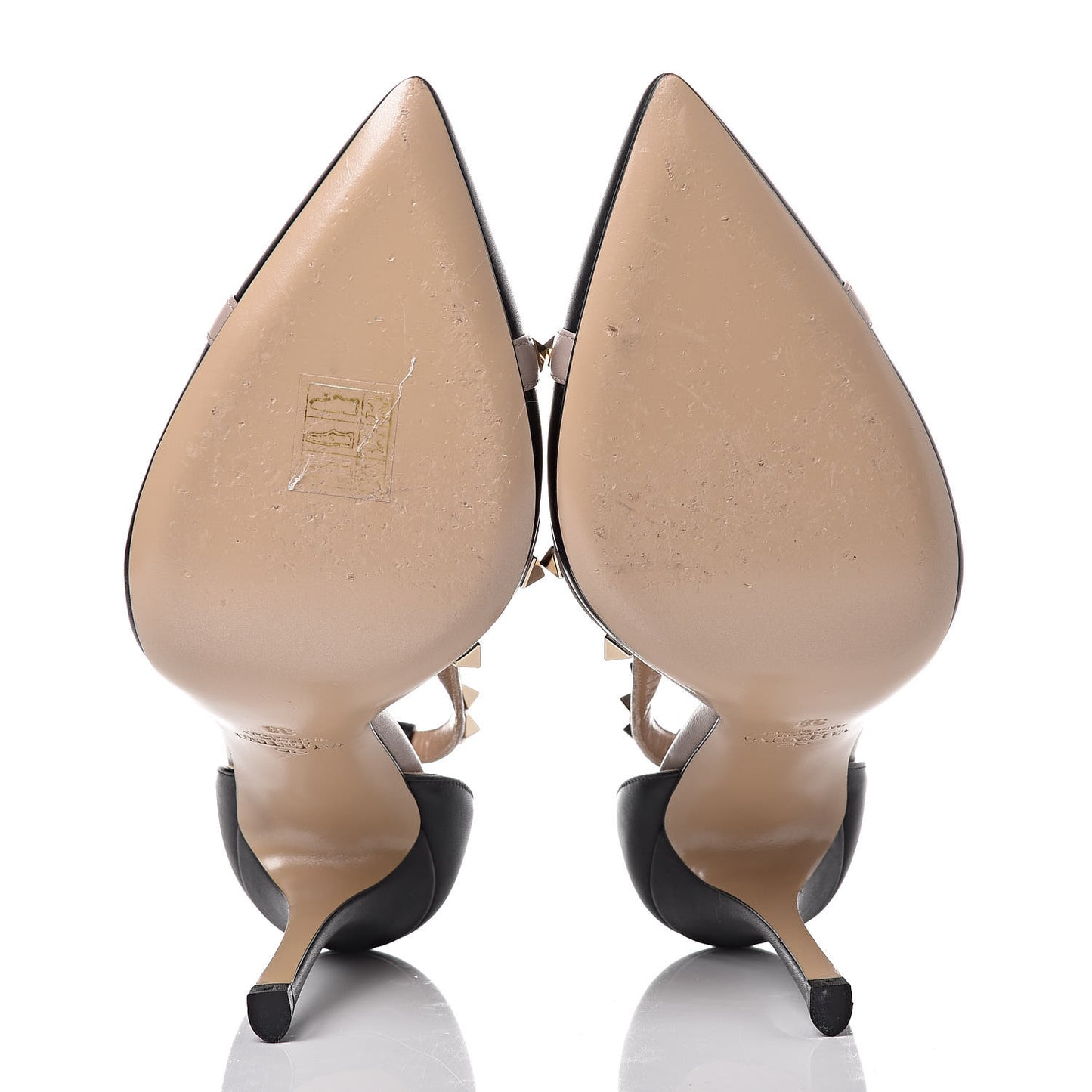 Nappa Rockstud Cross Strap D'Orsay 105mm Pumps 38 Black Poudre