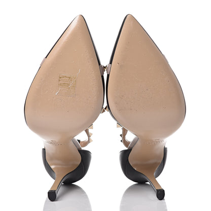 Valentino Garavani Nappa Rockstud Cross Strap D'Orsay 105mm Pumps 38 Black Poudre 5 of 11